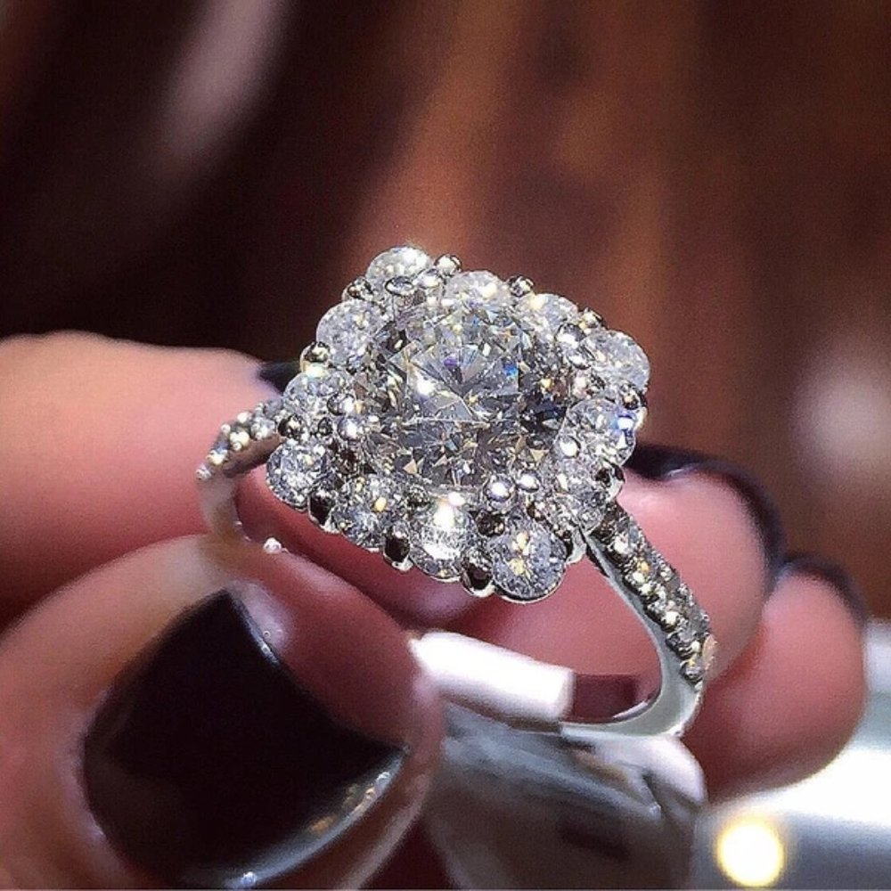 💥Spirit Round Radiant Zircon Lovers Luxury Wedding Rings for Women, MARR9094